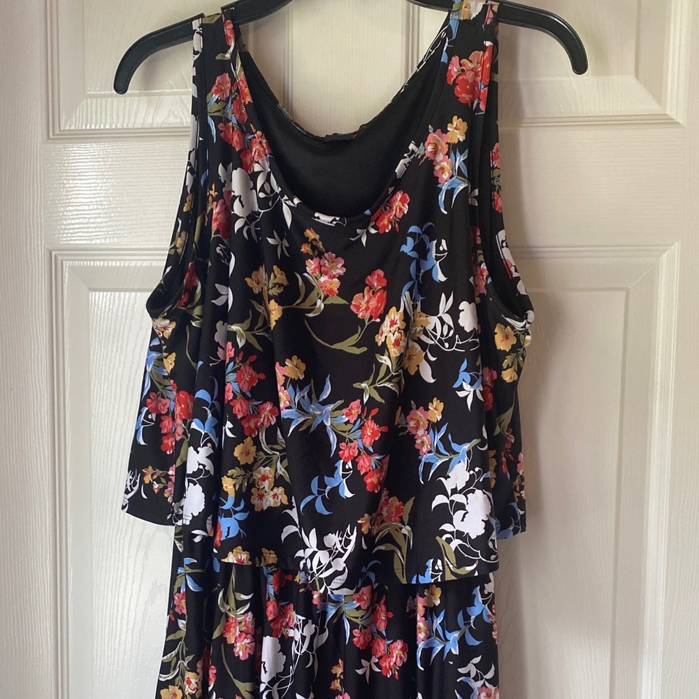 Robert Louis Black and Red Floral Dress